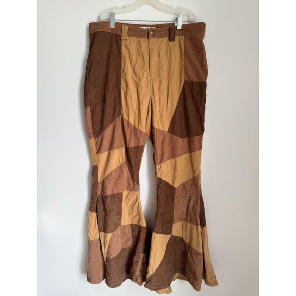 Free People No Boundaries Pieced Cord Jean Flares We The Free - Picture 2 of 10